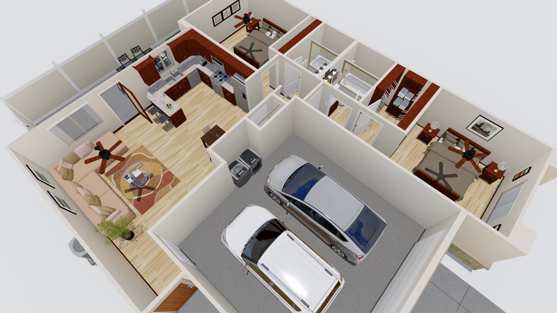 One-Story Residence render